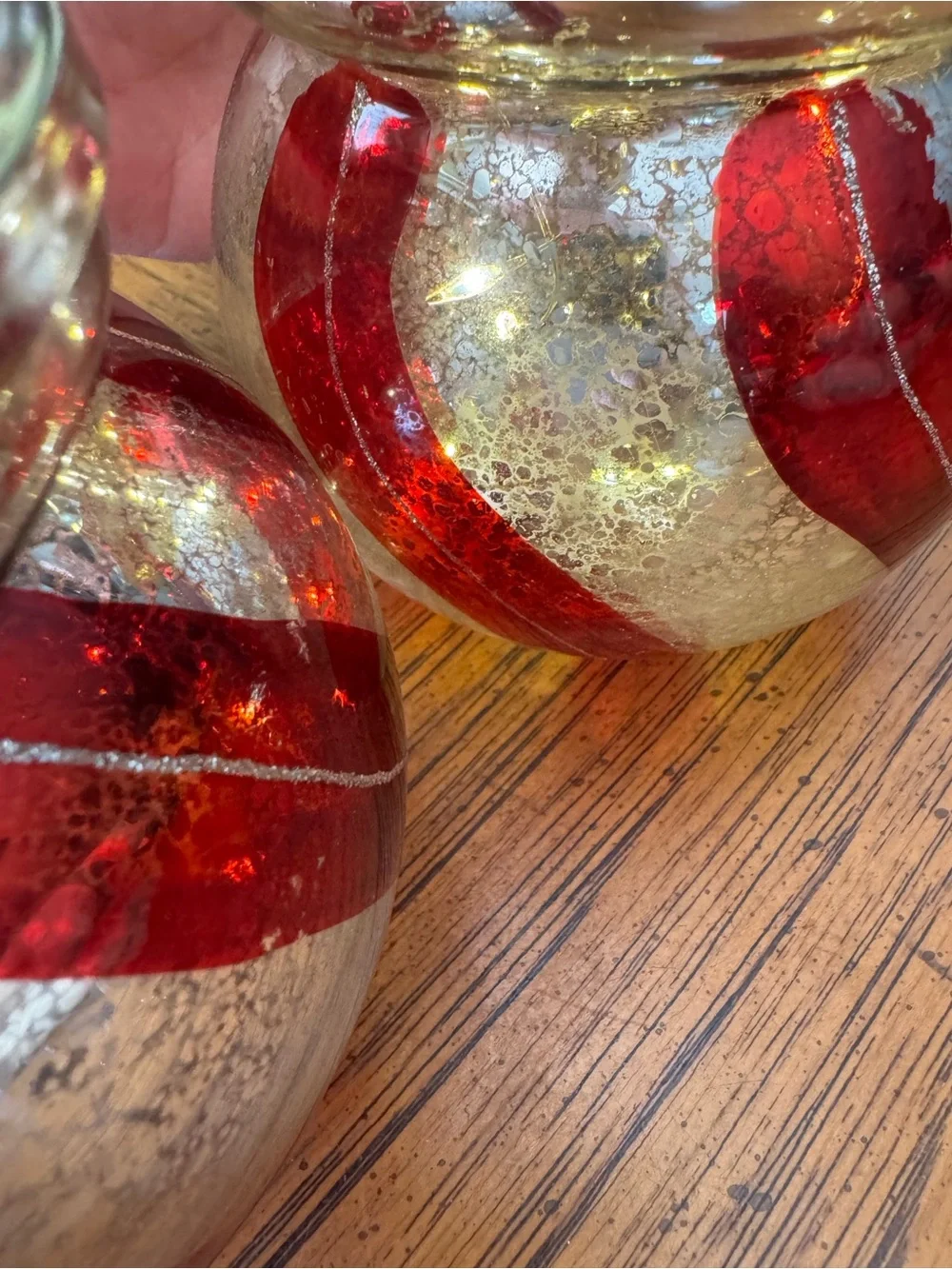 Valerie Parr Hill Mercury Glass Candle Holders – Vintage Christmas Decor - Set 2